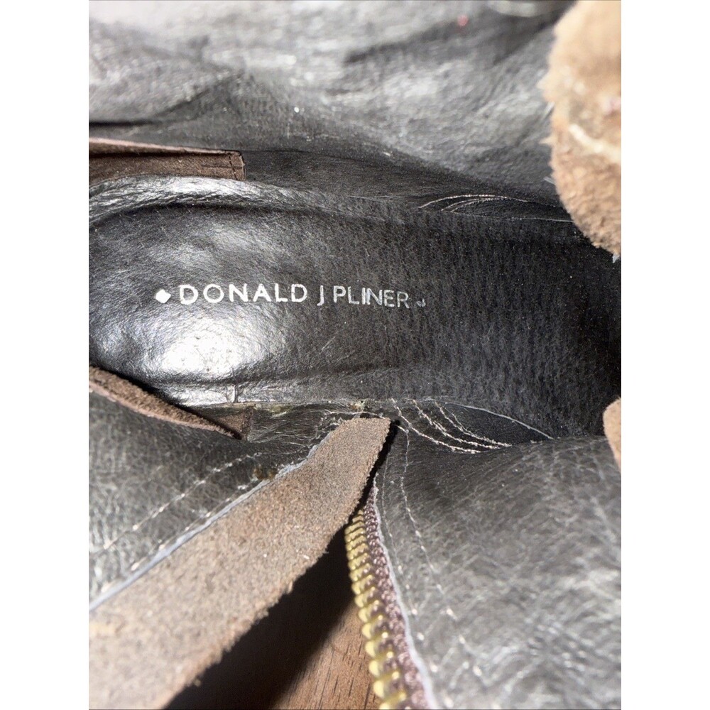 Donald J Pliner Gita Combat Boots Brown Oiled Suede Lace Up Moto Boots 5.5M - Picture 13 of 13